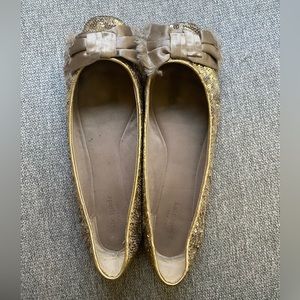 Kate Spade Gold-sequined Ballerina Flats
